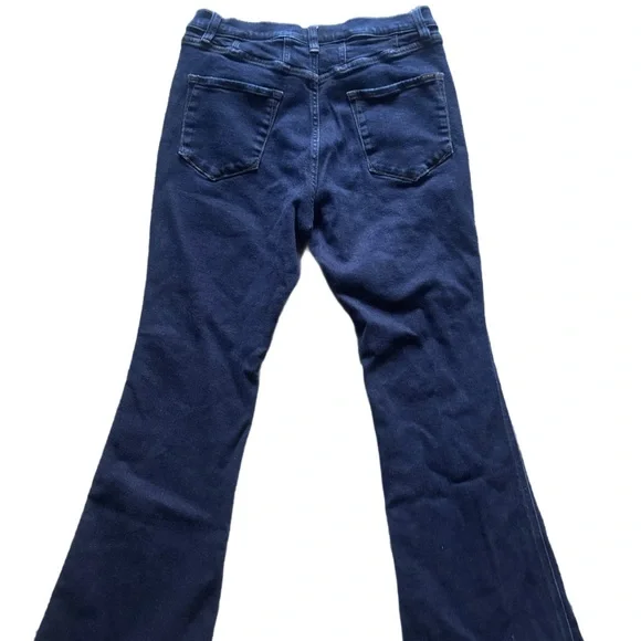 LL Bean Deep Indigo Signature Stretch High Rise Flare Leg Classic Women's Jeans - Picture 3 of 10